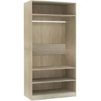 The Living Store De Living Store garderobekast, Sonoma-eikenhout, 100x50x200 cm, houtvezel