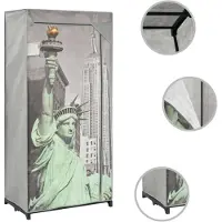 The Living Store Kledingkast - Opvouwbaar - 75 x 45 x 160 cm - New York