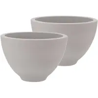 DK Design bloempot/plantenpot - 2x - Vinci - lichtgrijs mat - voor kamerplant - D18 x H27 cm - Plantenpotten