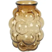 Countryfield Bloemenvaas Bubblegum Large - transparant glas - cognac bruin - D21 x H30 cm - vaas - Vazen