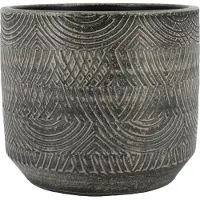 Floran Bloempot/plantenpot - grijs - voor kamerplant - D16 x H14 cm - Plantenpotten