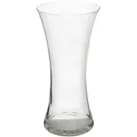 Gerimport bloemenvaas - transparant - helder glas - D18 x 37 cm - Vazen