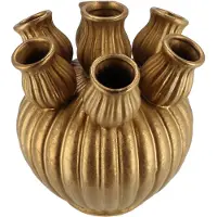 DK Design vaas Amsterdam - tulpenvaas middel - goud - D18 x H17 cm - Vazen