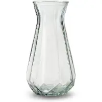Merkloos Bloemenvaas - Stijlvol model - helder/transparant glas - 24 x 13,5 cm - Vazen