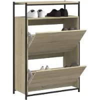 vidaXL Schoenenkast 75x34x112 cm bewerkt hout sonoma eikenkleurig