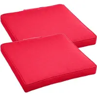 Merkloos Set van 2x stuks stoelkussens voor binnen en buiten in de kleur rood 40 x 40 x 4 cm - tuinstoelkussens