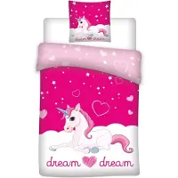 Aymax Unicorn Dream - Dekbedovertrek - Eenpersoons - 140 x 200 cm - Roze