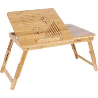 Hoppa! Songmics Laptoptafel, Laptoptafel, Bedtafel, Laptoptafel, In Hoogte Verstelbaar, Opvouwbaar, 55 X 35 X 29 Cm