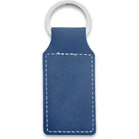 Combicraft Blanco leren sleutelhanger rechthoek 33x70mm donker blauw - 5 stuks