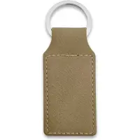 Combicraft Blanco leren sleutelhanger rechthoek 33x70mm taupe - 10 stuks