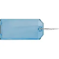 Combicraft Plexiglas sleutellabels met 2-zijdig venster 75x31mm blauw - 10 stuks