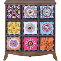 Beliani KUMA - Sideboard-Donkere houtkleur-MDF, Vezelplaat