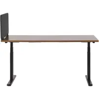 Beliani WALLY - Bureauscherm - Donkergrijs - 160 cm - Polyester