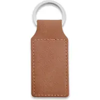 Combicraft Blanco leren sleutelhanger rechthoek 33x70mm bruin - 10 stuks