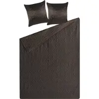 Beliani Plafond, Spreien set met kussens reliëfmotief 3-delig bruin 140 x 210 cm RAYEN (140 x 210 cm)