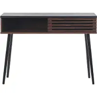 Beliani PERTH - Consoletafel-Donkere houtkleur-Vezelplaat