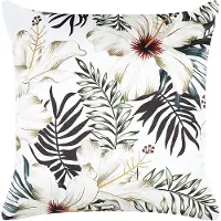 Beliani Decoratieve kussens, Sierkussen bladmotief wit / groen 45 x 45 cm Set van 2 OKRA (45 x 45 cm)