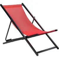 Beliani LOCRI II - Tuinligstoel-Rood-Aluminium
