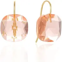 Cilla Jewels Luxe Oorbellen Dames - 925 Zilver, Gouden Afwerking, Oranje Zirkonia