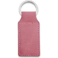 Combicraft Blanco leren sleutelhanger rechthoek 33x70mm roze - 5 stuks
