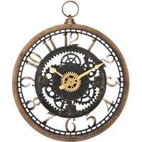 B2X Wandklok Zwart / Goud 36 X 28,2 X 5,7 Cm