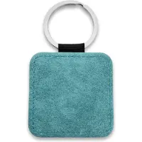 Combicraft Blanco leren sleutelhanger vierkant 50x50mm turquoise - 10 stuks