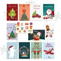 Giftmas Kerstkaarten - Wenskaarten - 36 Stuks - Met Enveloppen en Stickers - Nieuwjaarskaarten - 10x15cm