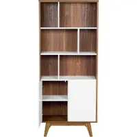 Beliani Boekenkast bruinwit COLUMBUS