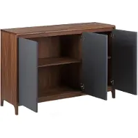 Beliani MEDFORT - Sideboard-Donkere houtkleur-Vezelplaat