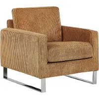 Beliani VIND - Fauteuil-Bruin-Corduroy