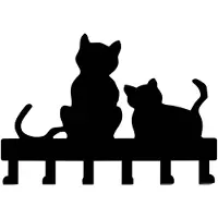 Vdd Kapstok poes kat kinderkamer - wandkapstok poezen katten 6 haken babykamer