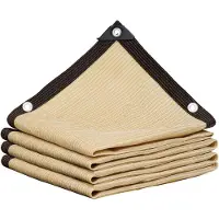 Snq Schaduwnet Beige, Zonbeschermingsnet, Schaduwgaas voor buitenterras Tuin Pergola Kasplanten, Schaduwzeilen, Zonneschermnet met oogjes, 85% UV-bescherming Schaduwnetwerk, Schaduwdoek-2x5m(6.6*16.4ft)
