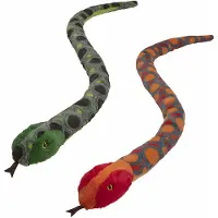 Nature Planet Pluche dieren knuffels 2x slangen van 150 cm - Knuffeldier