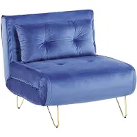 Beliani VESTFOLD - Eenpersoonsbank-Blauw-Fluweel