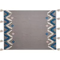 Beliani Plafond, Deken katoen grijs 130 x 180 cm geometrisch patroon KOTTAYAM (130 x 180 cm)