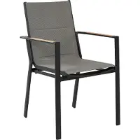Beliani BUSSETO - Tuinstoel set van 6 - Zwart - Aluminium