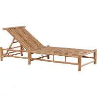 Beliani LIGURE - Tuinligstoel-Lichte houtkleur-Bamboehout