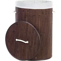 Beliani SANNAR - Wasmanden-Bruin-Bamboehout
