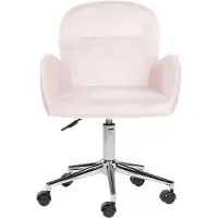 Beliani PRIDDY - Bureaustoel-Roze-Fluweel