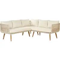 Beliani ALCAMO - Zitgroep-Beige-Acaciahout