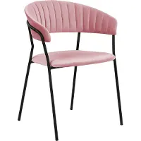 Beliani MARIPOSA - Eetkamerstoel-Roze-Fluweel