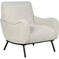 Beliani ALMIND - Fauteuil-Grijs-Corduroy