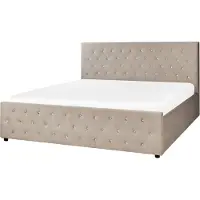 Beliani AMIENS - Bed met opbergruimte - Taupe - 180 x 200 cm - Fluweel