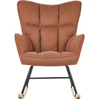 Beliani OULU - Schommelfauteuil-Bruin-Polyester