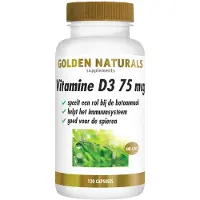 Golden naturals 2x Vitamine D3 75mcg 120 Softgels
