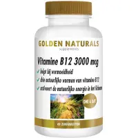 Golden naturals 2x Vitamine B12 3000mcg Vegan 60 Zuigtabletten