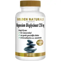 Golden naturals 2x Magnesium Bisglycinaat 250mg 180 Vegacapsules