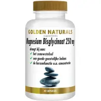 Golden naturals 2x Magnesium Bisglycinaat 250mg 60 vegacapsules