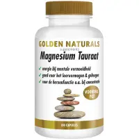 Golden naturals 2x Magnesium Tauraat 180 Vegacapsules