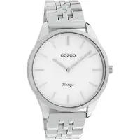 Oozoo Timepieces - Zilverkleurige horloge met zilverkleurige roestvrijstalen armband - C9980